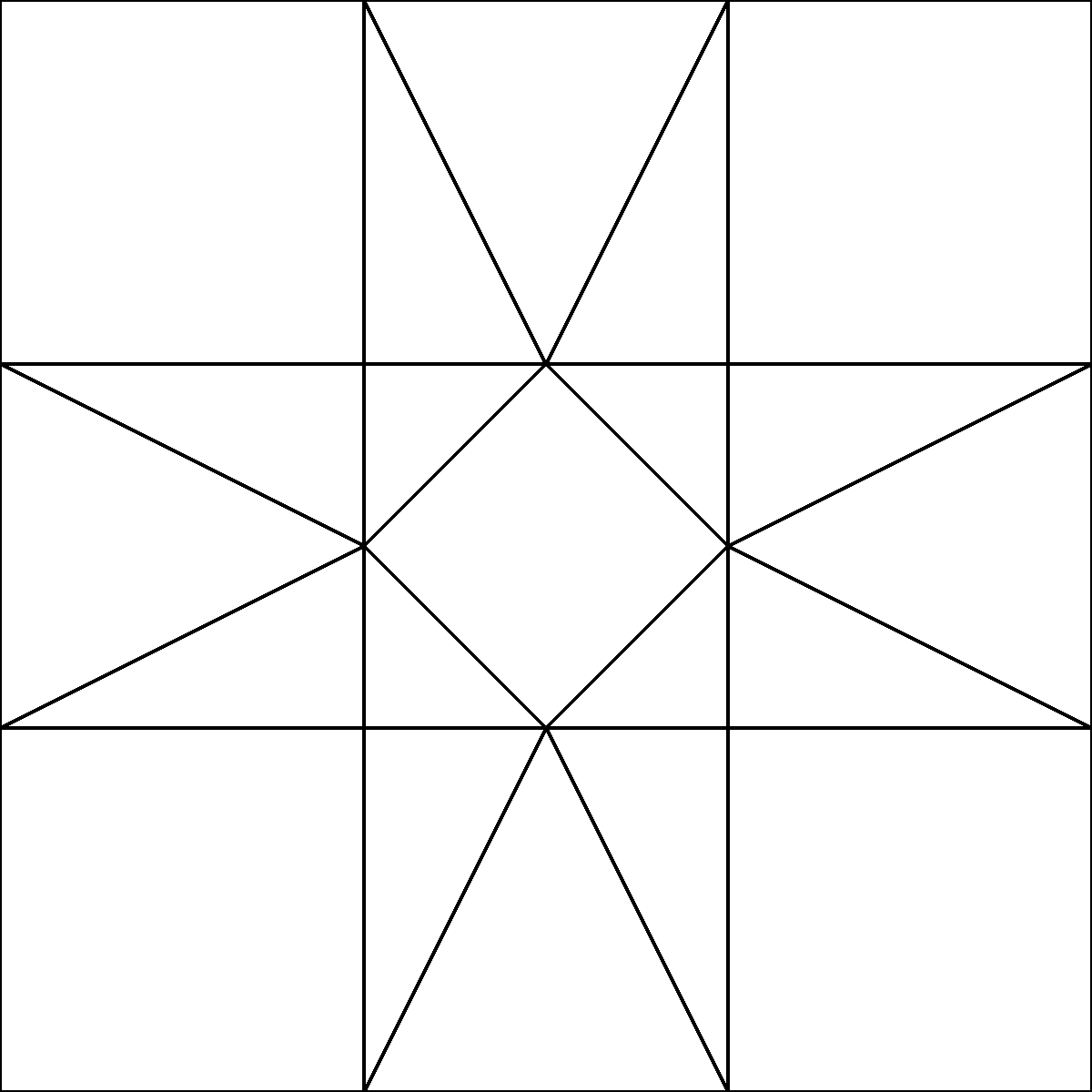 Pattern 74, Pineapple Star barn quilt pattern thumbnail